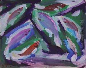 Dancing School Of Fish #142 by Merton Clivette