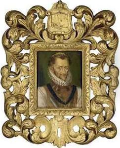 Portrait Of A Gentleman,
Half-length, Traditionally Identified Ashenri De Lorraine, Duc De Guise,
Called Le Balafre (1550-1588) by Francois Clouet