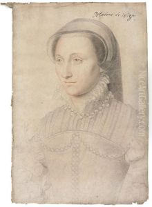 Portrait Of Jeanne Clausse, Dame De Lesigni by Francois Clouet