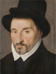 Portrait Of Gentleman, Head And Shoulders, Wearing A Black Tunic With A Black Hat by Francois Clouet