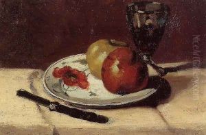 Still Life Apples And A Glass by Paul Cezanne