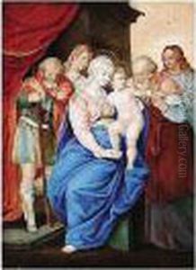 The Holy Family With Saints by Giorgio-Giulio Clovio
