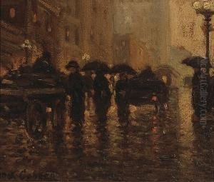 Rainy City Street by Frank Coburn