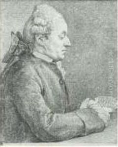 Homme De Profil Jouant Aux Cartes by Charles-Nicolas I Cochin