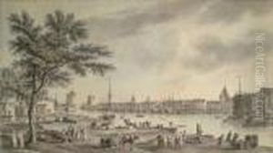 Vue Du Port De La Rochelle by Charles-Nicolas I Cochin