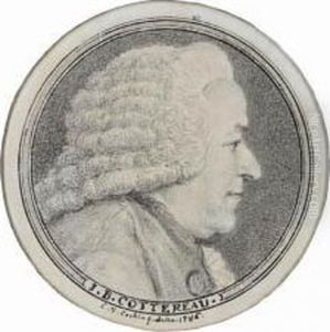 Profile Portrait Of Jean Baptiste Cottereau, In A Drawn Circle by Charles-Nicolas I Cochin