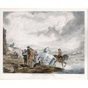 Entree D'abreuvoir (after Wouwerman) by Charles-Nicolas I Cochin
