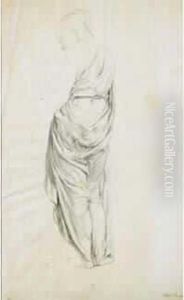 Figure Feminine Tournee Vers La Gauche Et Vue De Dos, Etude Pour La
 Naissance De Louis Xv