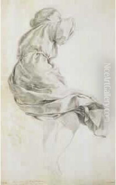 Figure Feminine Drapee Vue De Dos De Trois Quarts Vers La Droite,
Etude Pour L'avenement De Louis Xv - view 1