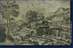 Paire De Paysages Animes by Hieronymus Cock