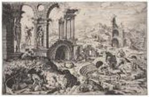 Landscape With Classical Ruins And St. Jerome Inpenitence