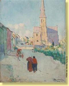 Ruelle Animee A Woluwe En 1915 by Philibert Cockx