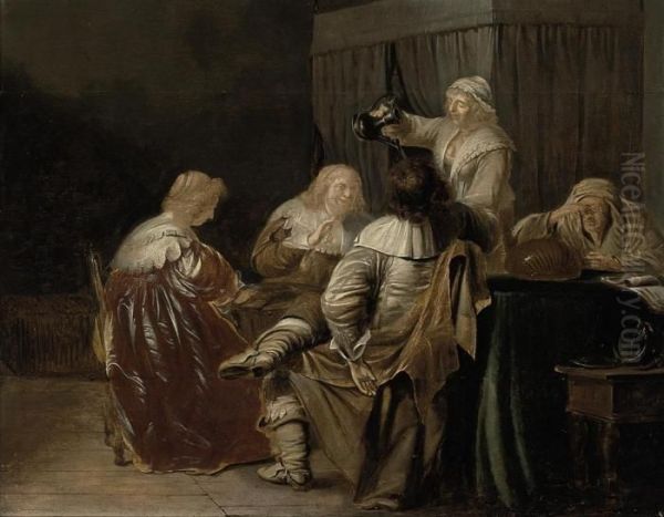 An Interior With Elegant Company Eating And Drinking - view 1