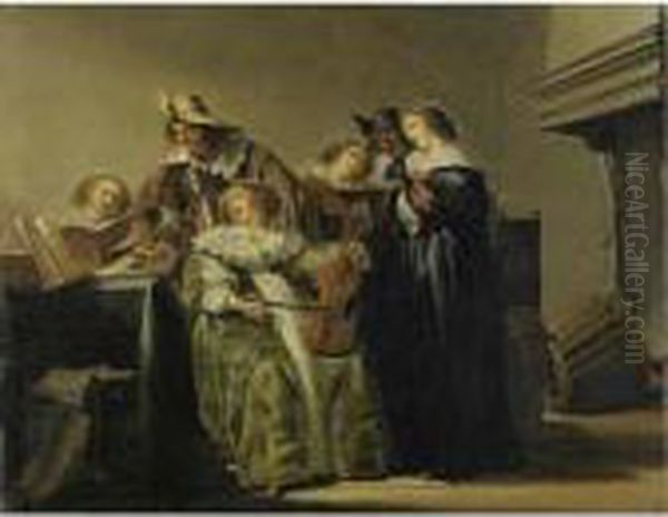 Concert In A Dutch Interior By A Chimney - view 1