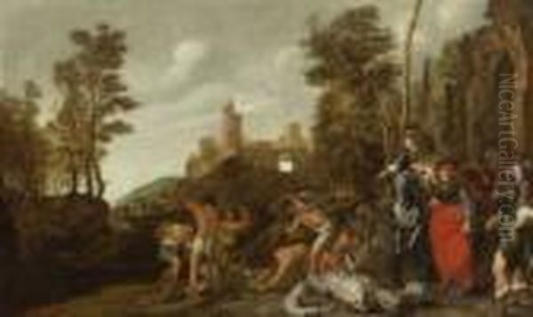 Konig Manasseh Lasst Vor Den Toren
Jerusalems Die Gotzenbilder Zerstoren - view 1