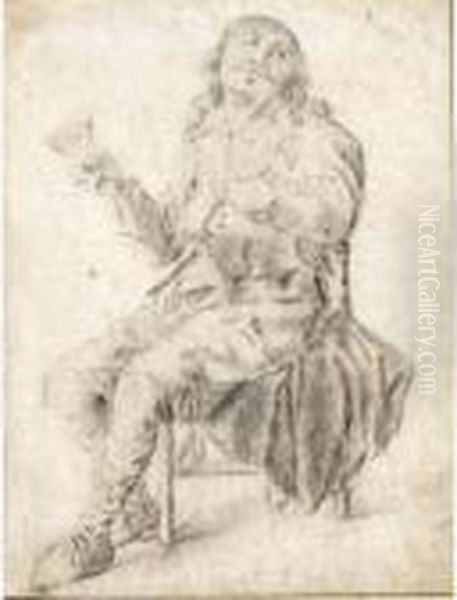 Study Of A Seated Drinker - view 1