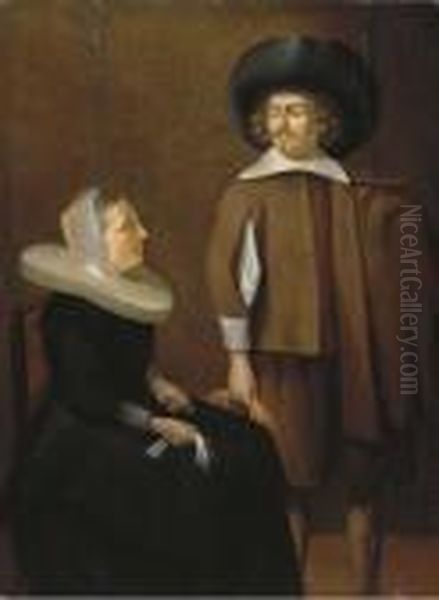 An Elegant Couple In An Interior - view 1