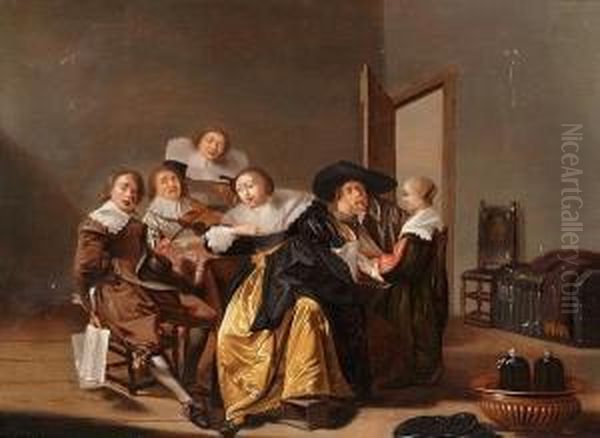 An Elegant Company Making Music In An Interior - view 1