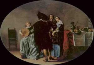 Frohliche Gesellschaft Mit Einem Banketje by Pieter Codde