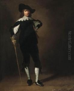 A Cavalier, Standing Small Full Length by Pieter Codde