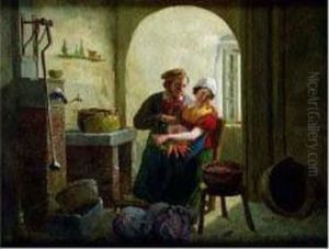 Galanterie Dans La Cuisine by Constantin Fidele Coene