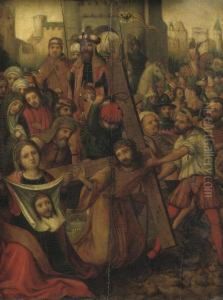 Christ Carrying The Cross With Saint Veronica by Marcellus Coffermans