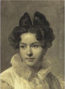 Portrait Of The Artist's Sister, Amelie Cogniet by Leon Cogniet