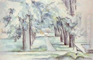 Pool And Lane Of Chestnut Trees At Jas De Bouffan by Paul Cezanne