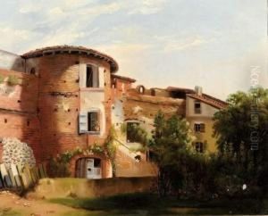Maison En Briques Roses En Italie.