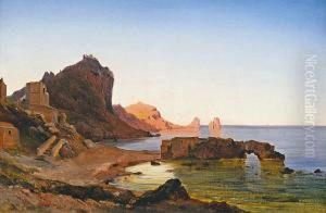 Stille Meereskuste Mit Ruinen by Jules Louis Phillipe Coignet