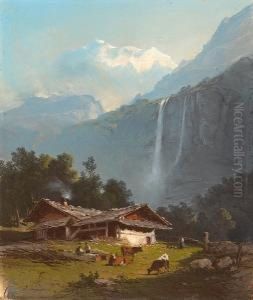 A View Of Staubach Falls, Lauterbrunnen,switzerland