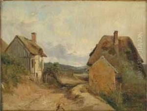 Chemin Et Hameau by Jules Louis Phillipe Coignet