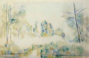 Trees By The Water by Paul Cezanne