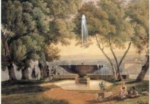 Paysage D'italie Avec La Vasque Medicis Paysage D'italie Avec La Vasque Medicis