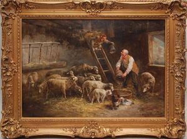 Monkey
And Sheep In Stable - view 1