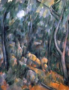 Forest with the rock caves above the Château Noir by Paul Cezanne