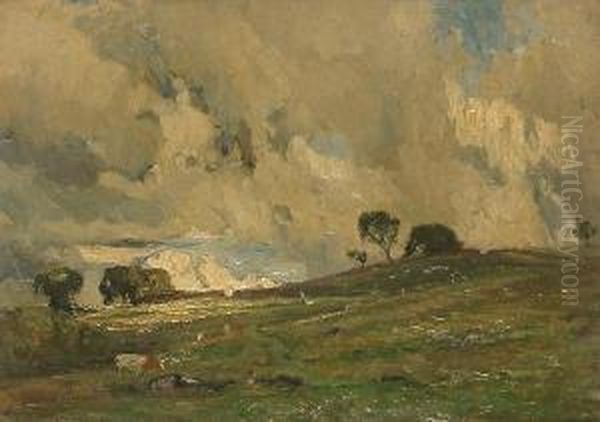 Storm Passing Over Open Fields. - view 1