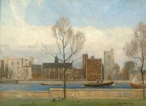 Lambeth Palace From Across The Thames by Rex Vicat Cole