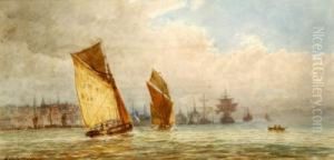 Sailing Boats, Off The Coast by A. Coleman