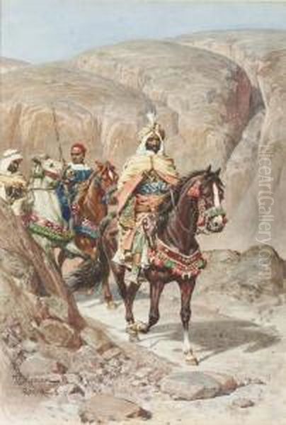 Riders On A Rocky Pass - view 1