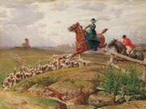 Caccia A Cavallo Nella Campagna Romana by Francesco Coleman