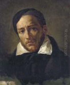 Portrait De Gericault D'apres Horace Vernet by Alexandre-Marie Colin