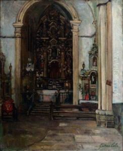 Interieur D'eglise by Gustave Colin