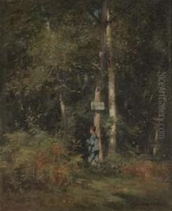 Chasseur Dans Un Sous-bois. by Gustave Colin