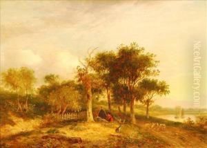 Travellersresting By A Path