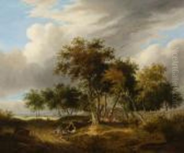 A Gypsy Encampment by Samuel David Colkett