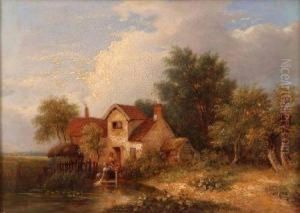 A View Of Lakenham With Washerwoman Outside A
Cottage
