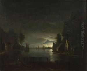 Estuary Scene By Moonlight