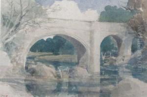 David Crockett : Bridge At Kirkby Landsdale, Signed by Samuel David Colkett
