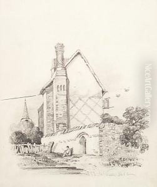 Figure Seated Before A House - view 1